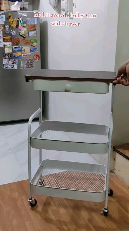 Upgrade 3 Tier Movable Trolley with Dr...#fyp #solid #legit #freecoins #video #trending #trindingvideos #mura #sa #shopee