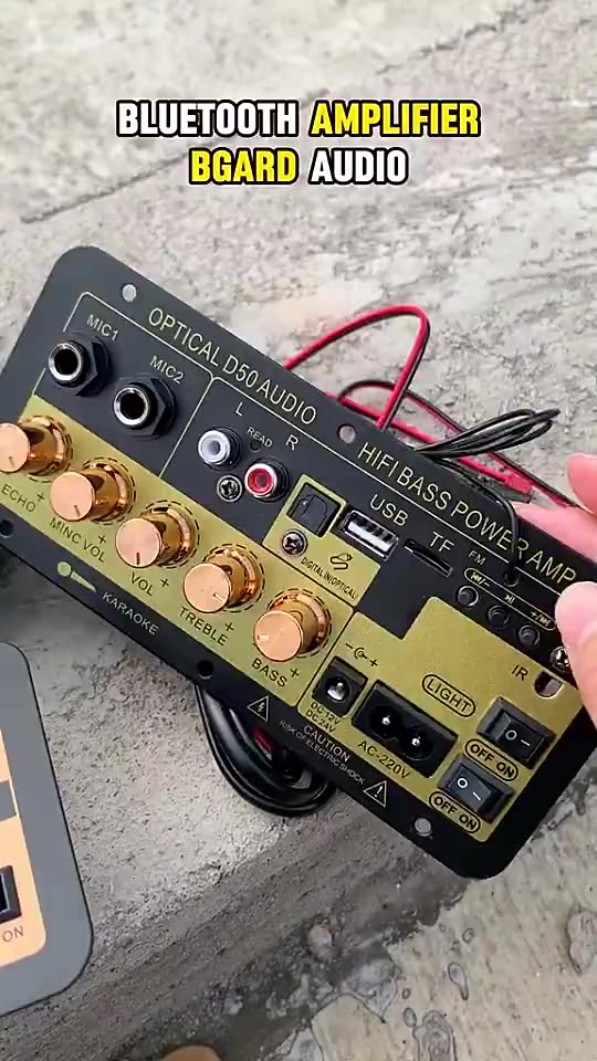 D50 900W 12V24V220V Board Subwoofer Karaoke Fiber Input Amplifier Digital Bluetooth Stereo Amplifier #