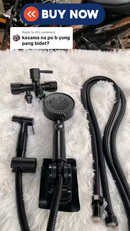 4 IN 1 Shower Set With Three Way Faucet Bidet Set with 1.5m Hose and Holder black Set of 7 #MasMuraSaShopee #trending #shopeefinds #viral #fyp #shopee