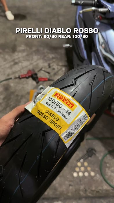 PIRELLI DIABLO ROSSO sapatos ni Project Beaty 90/80 x 100/80 🫡 #pirelli #pirellitires #MasMuraSaShopee