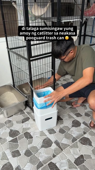 para naka isolate ang catlitter / neakasa pooguard / trash can for cat litter