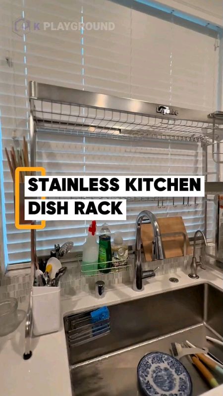 Sink Dish Rack Stainless Steel Adjustable #FreeCoinsInShopeeVideo #MasMuraSaShopee #HomeLiving #Kitchenware #DishRack #StorageRack #SinkRack #fyp