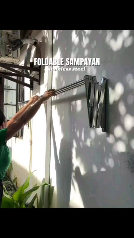 3/4/5 bar Foldable Drying Rack Wall Mounted Clothes Hanger stand Sampaya Stainless Wall Mounted