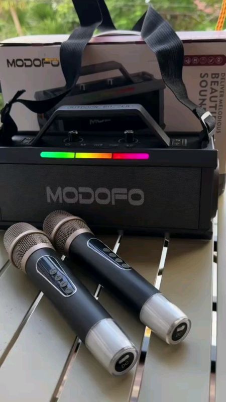 Check out MODOFO Karaoke Set Portable A22 Wireless Bluetooth Speaker with Dual Microphone for Home/Outdoor #FreeCoinsInShopeeVedio