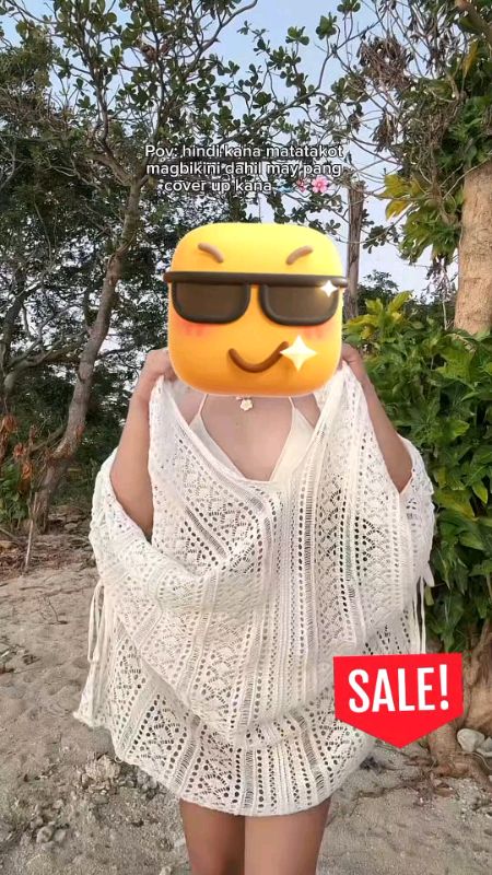 Summer Crochet Swimwear Beach Cover Up Boho Hollow Out V-Neck Loose Chiffon #MassMuraSaShopee #FreeCoinsInShopeeVideo #fyp #trending