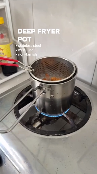￼Stainless Steel Frying Pot Noodle Strainer with Handle #MasMuraSaShopee #trending #bilina #fyp