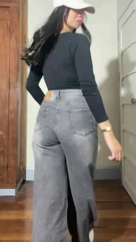 Gray Straight Leg Pants Women Loose Jeans American Style Retro Wide Leg Jeans#highlights #trending#trendypants