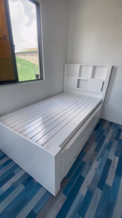 bedframe with pull out bed and 3 drawers and headboard with mini shelves 😍 #bedframewithstorage #storagebed #bedframe #bedframes #fyp