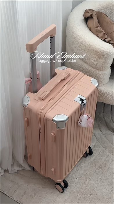 ISLAND ELEPHANT 20"24"28" USB Luggage Travel Bag With Cup Holder Maleta Lightweight Mute Wheels Suitcase ?? #IslandElephant #luggage #suitcase #fyp