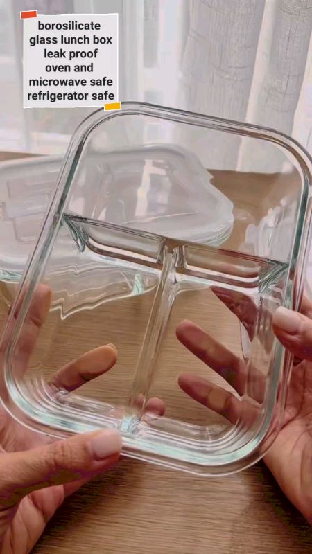 Back to School Borosilicate Glass Lunch Box Airtight Leakproof Microwave Oven Safe Bento Box COD#lunchbox #mymp #shopeefinds #backtoschool