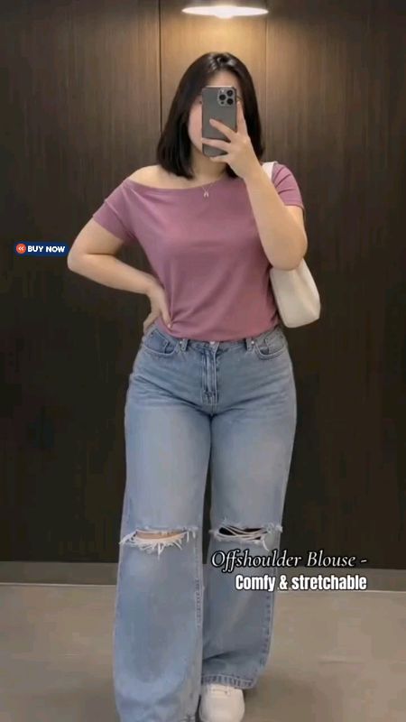#MasMuraSaShopee#Offshoulder#blouse#casual#ctto