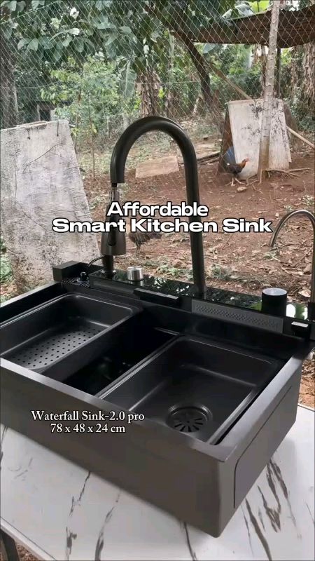 #itchensink #StainlessSteel 304 #KitchenSinks  light waterfall integrated digital display#MasMuraSaShopee #FreeCoinsInshopeeVideo