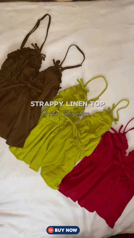 bustier linen top #linen #bustier #strap #gar...