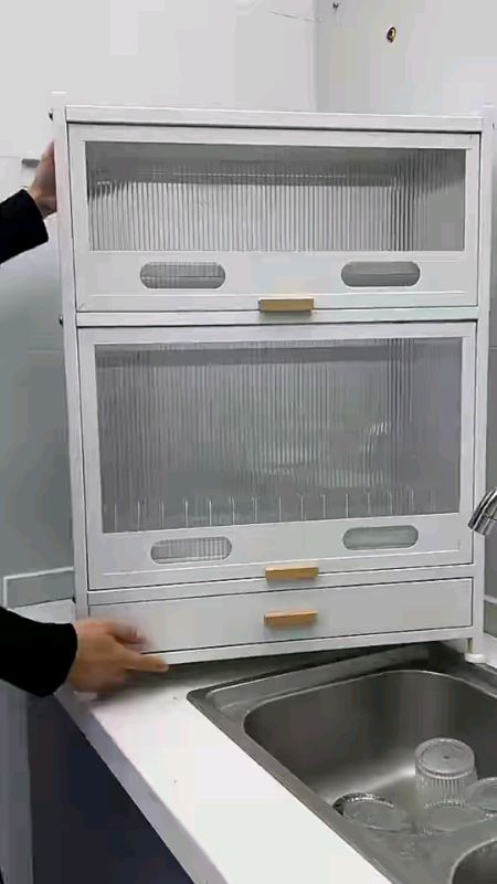 Rack kitchen storage cabinet Multifunctional Storage Rack Dustproof storage cabinet #FreeCoinsInShopeeVideo #MassMuraSaShopee #fyp #trending