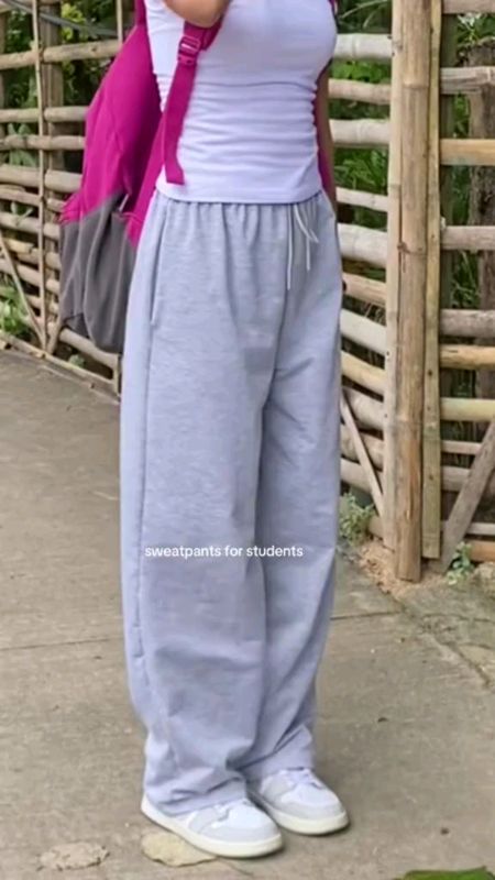 #graypants #wideleg #baggypants #highwaist #sweatpants #greypants #pants