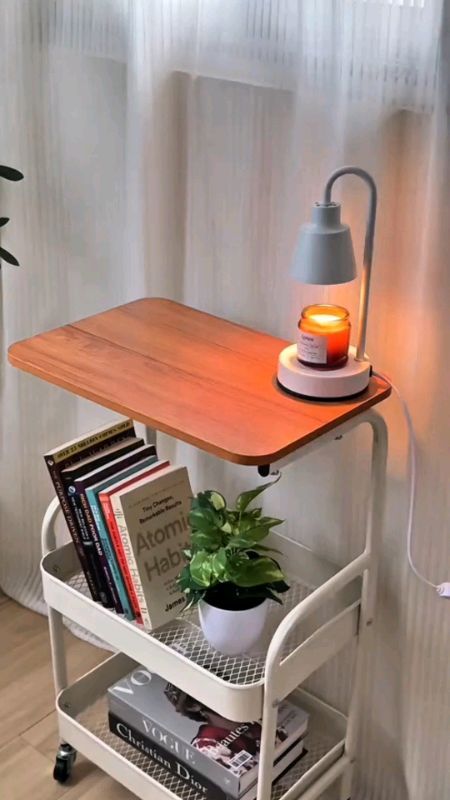 ang aesthetic naman nito. #movabletrolley #trolleycartwithwoodentabletop #utilitytrolleycart #trolleycartorganizer #FreeCoinsInShopeeVideo #fyp #viral