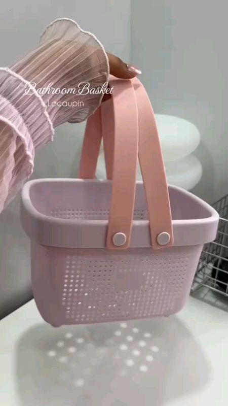 LOCAUPIN Bathroom Mini Basket Toiletries Multipurpose Storage with Drain Holes Non Slip Bottom #bathroom #mini #basket #toiletries #aesthetic #shopee