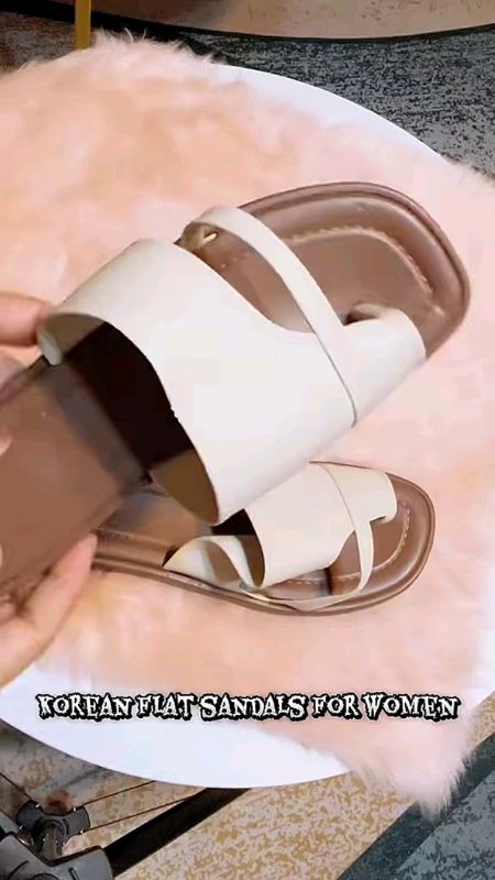 #S&S #Korean #fashion #flat #sandals For Women Toe #loop #design #beach #slippers #Casual #Slip-on #trending #tool #diy