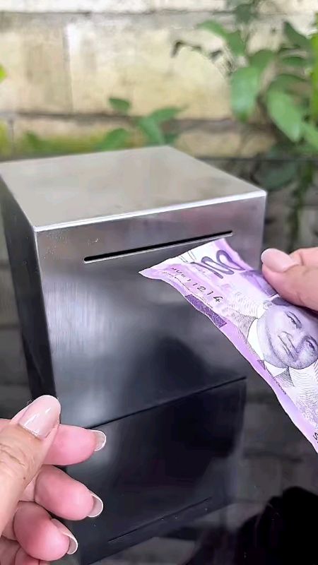 #Stainless #steel #PiggyBank #savings #money #safeBox For #dailyLife Coin #Banks #trending #tool #fashion #diy
