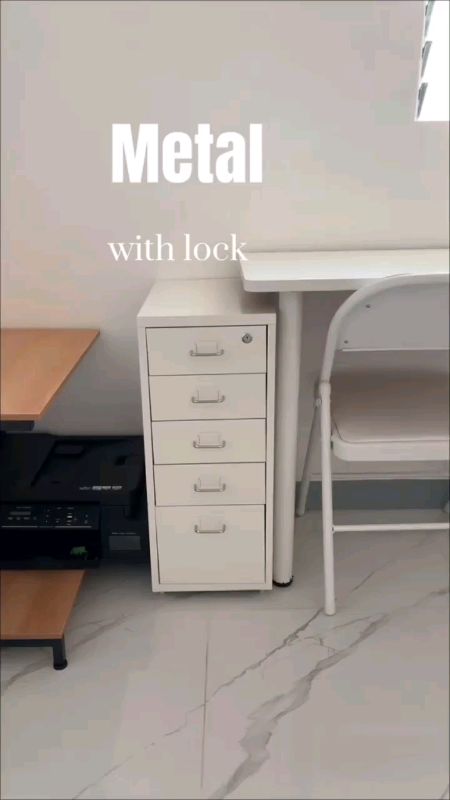 Office File Drawer Cabinet With Lock Metal Drawer Organizer Home Bedroom Storage Mobile With Wheels#MasMurasashopee #trending #freecoin #mommy
