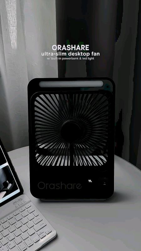 Orashare DF17 20000mAh Ultra-Slim Desk Fan 8 Inch Rechargeable Fan With Powerbank & Led Light #orasharedeskfan #trending #shopeefinds #MasMuraSaShopee