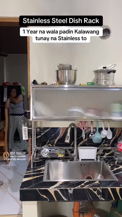 Stainless Steel Dish Rack #dishrack #kitchendishrack #dishrackorganizer #kitchenrack #fyp #viralvideo