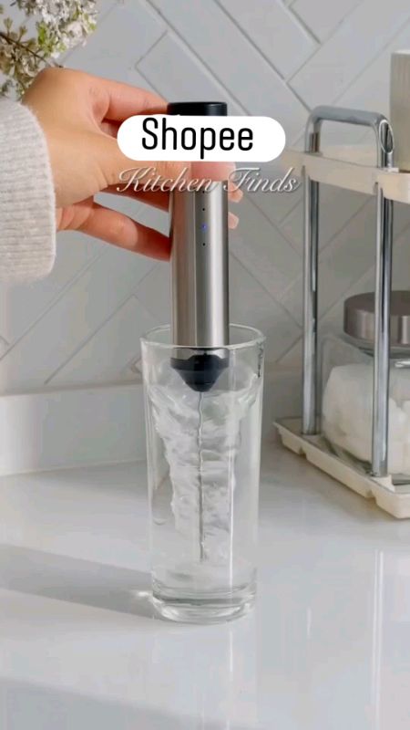 Create Smooth Foam for coffee or whisk eggs in seconds🫶🥰 #MasMuraSaShopee #FreeCoinsInShopeeVideo #USBRechargeableMixer #MilkFrother #KitchenEssenti