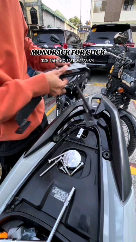 SJ Monorack For Honda Click 125/150/160 V4 Plated/Round Bar#biliñapokayo