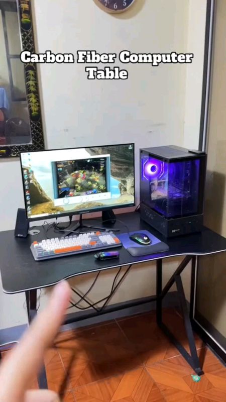#K-Type Gaming Desk  #Carbon Fiber Texture Computer Table#Gamer Office Study Desk#MaaMuraSaShopee #FreeCoinsInShopeeVideo #fyp