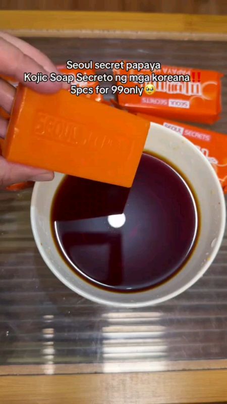 #5PCS SEOUL SECRETS PAPAYA KOJIC Whitening Soap 20X Whitening Gentle yet Powerful Brighten Hydrate AC