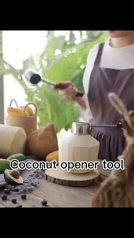 #1Set #Coconut #Opener #Stainless #steel #coconut Opener Hole Driller with #Rubber #hammer #fruit #open #Tools #trending #tool #fashion #diy
