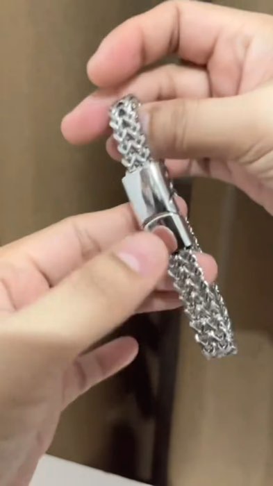 Explosive hip hop stainless steel front #bracelet