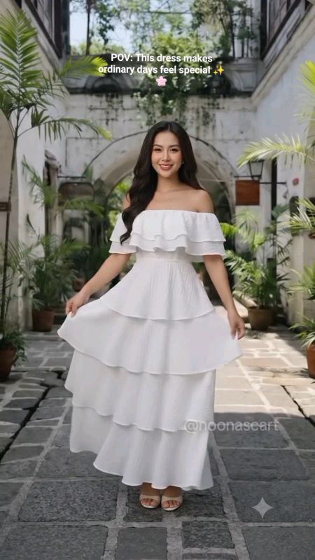 Kung nasa cart mo na, check out mo na siz! 🌸 #MasMuraSaShopee #fashionph #ootdph #dressph #viraldress #longdress #OOTD #elegantdress #dress