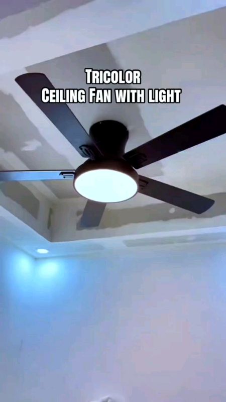 GOGEOUS 42/48 inch Nordic Modern Ceiling Fan With Light Remote Industrial Fan Chandelier With Tricolor Lights Wood Blades Dual Control Big Sale For Be