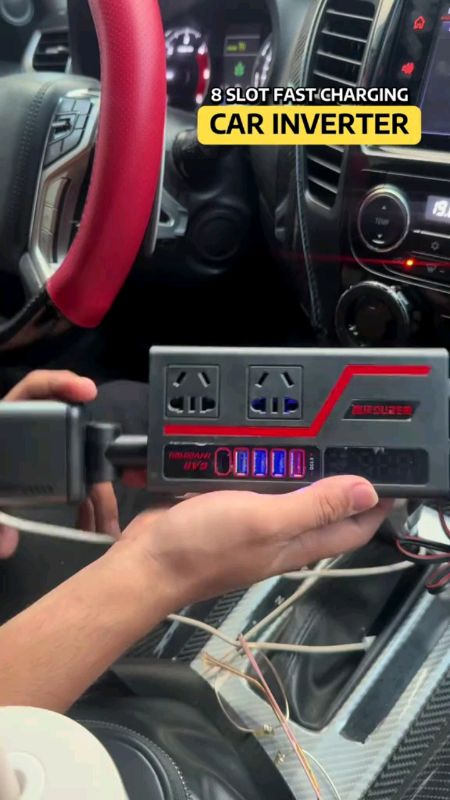 Car power Inverter Multifunctional 8 hole output PD charging QC 3.0 USB/Type C Charger any car model#afford #powerinverter #carinverter #multifunction
