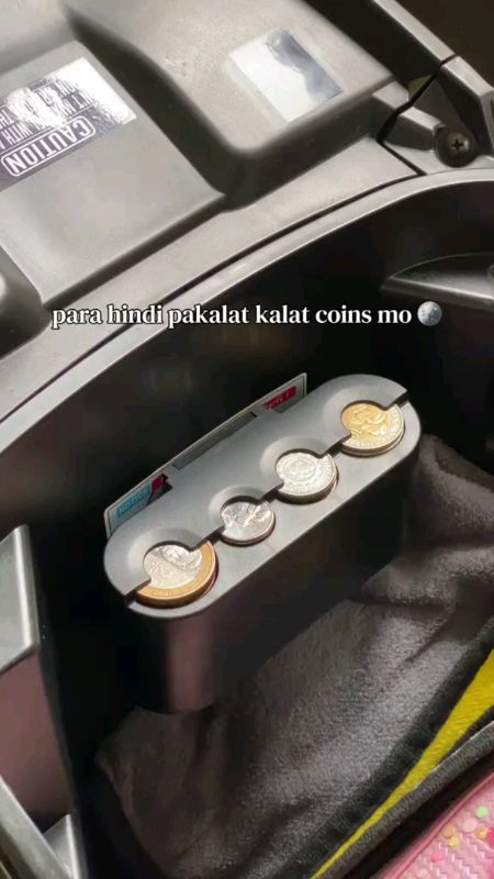 #car  self #adhesive  Coin #storage  #box  #high  #quality  #plastic  stain #proof  #portable  coin #fyp