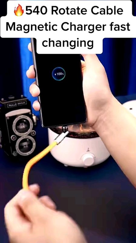 #Quick #charging 540 Degree #Rotation #Fast #magneticCharger #cable USB #TypeC #micro 3 in 1 #Cord for iPhone Android #trending #tool #fashion #diy