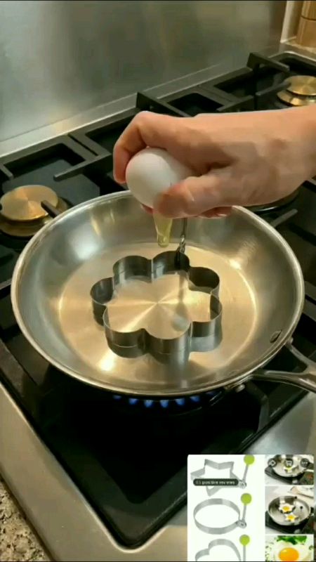 Stainless steel Fried Egg Mold Shaper Cooking Tools #stainlesssteelfriedeggmold #eggcookingshaper #kitchentools