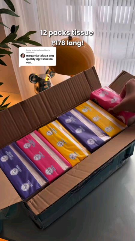 Replying to  sulit na sulit 12 packs tissue 178 lang cute pa ng packaging! #FreeCoinsInShopeeVideo #ShopeePHPaydaySale #buynow #sale #MasMuraSaShopee