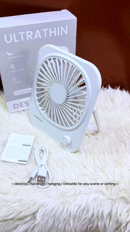 Orashare DF10 Rechargeable Desk Fan Turbo Wind Quiet Cooling Slim and Portable Fan for Office & Dorm