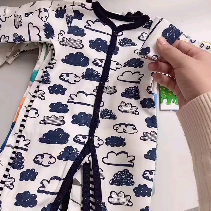 Newborn Baby Boy Clothes Frogsuit Romper Cotton Long-Sleeved Jumpsuit Infant Girl Clothing Pajamas #babyclothes #pajama