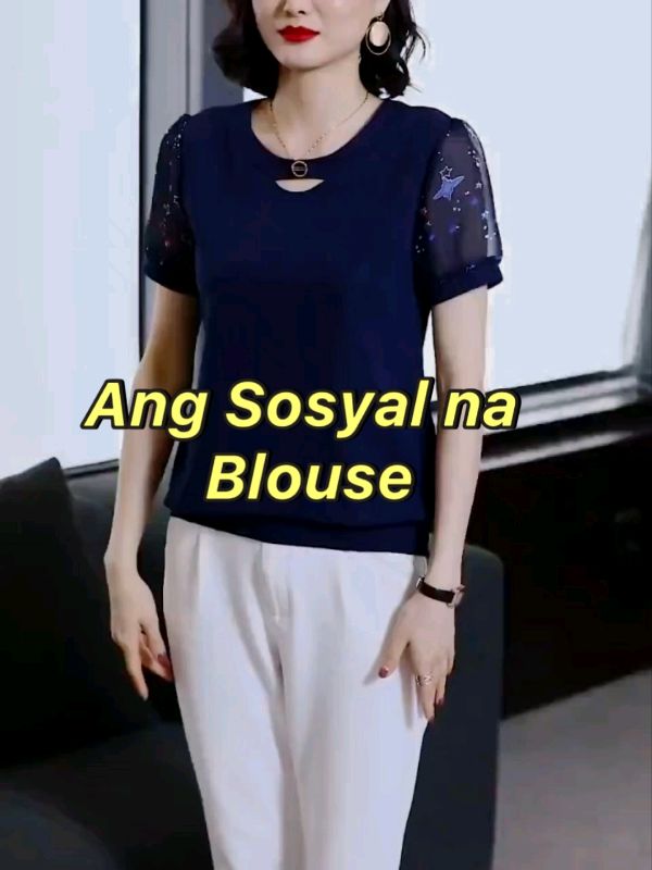 Ladies Blouse ang ganda lakas maka sosyal #FreeCoinsInShopeeVideo #blouse #shortsleeve #Fashion #style #ootd #AngDaliDaliSaShopee #MasMuraSaShopee