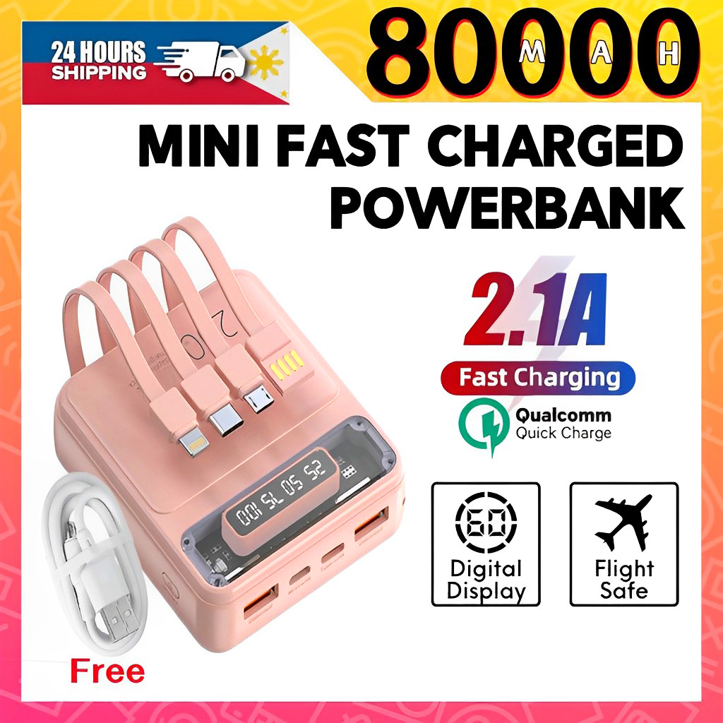 24-hour shipping, Current inventory clearance sale!#powerbank#original#apple#xioami#charging#free 80000mAh mini power bank original！#charger#romoss