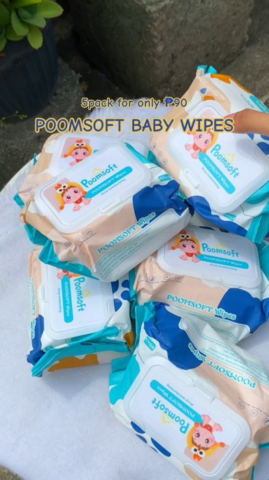 Poomsoft baby wipes 5packs for only ₱91 less 30% #poomsoft #babywipes #affiliate