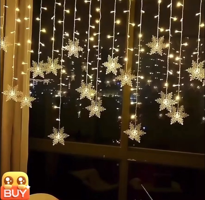 ￼96LED Xmas Tree Snowflakes #christmaslight #snowflakeschristmaslight #christmasdecor #curtainchtistmaslight #xmaslight