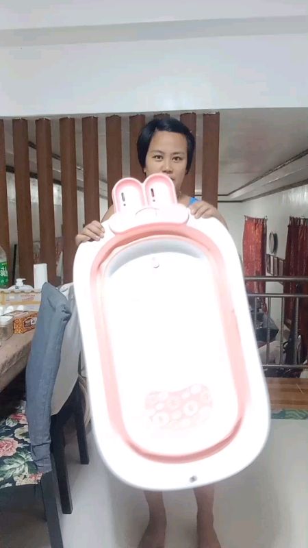 foldable baby bath tub with net #fyp #viral #fypviral #babybathtub #budolfinds #mommy #baby