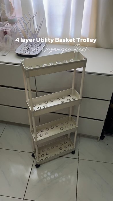 4 layer Bath Rack Bathroom Shelves Rolling Trolley Kitchen Organizer Room Organizer Storage Shelf ✨ #freecoinsinshoppevideo #organizer #trolley