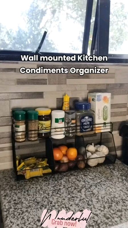 #wallmounted #rack #storage #organizer #kitchen #condiments #spacesaver #kitchenorganizer #kitchenrack #masmurasashopee #freecoinsinshopeevideo