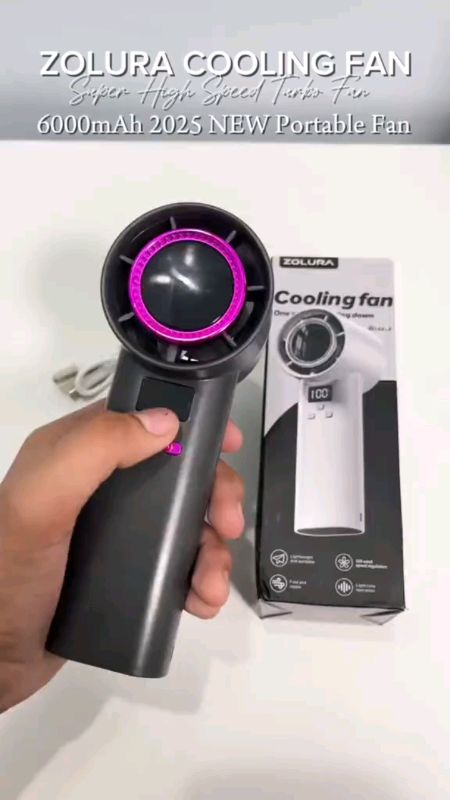 Zolura 6000mah portable mini fan, #minifan #portablefan #turbofan  #rechargablefan #zoluraminifan