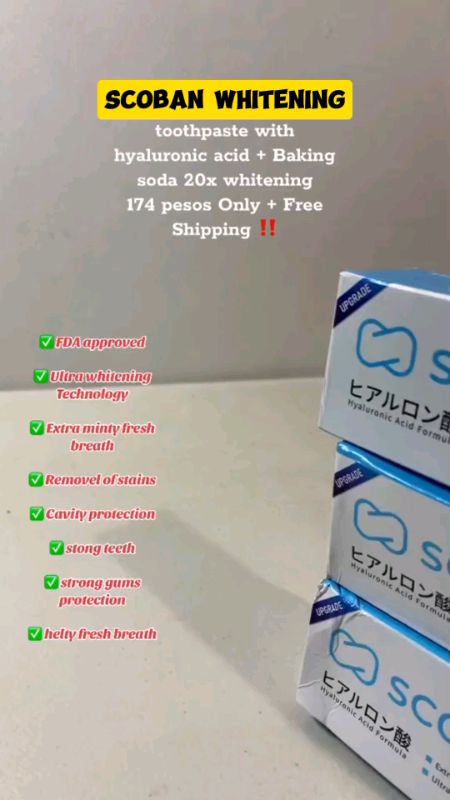 Scoban whitening toothpaste with baking soda tiyak puputi ang inyong mga ngipin. #scobantoothpaste #whiteningtoothpaste #pampaputingngipin